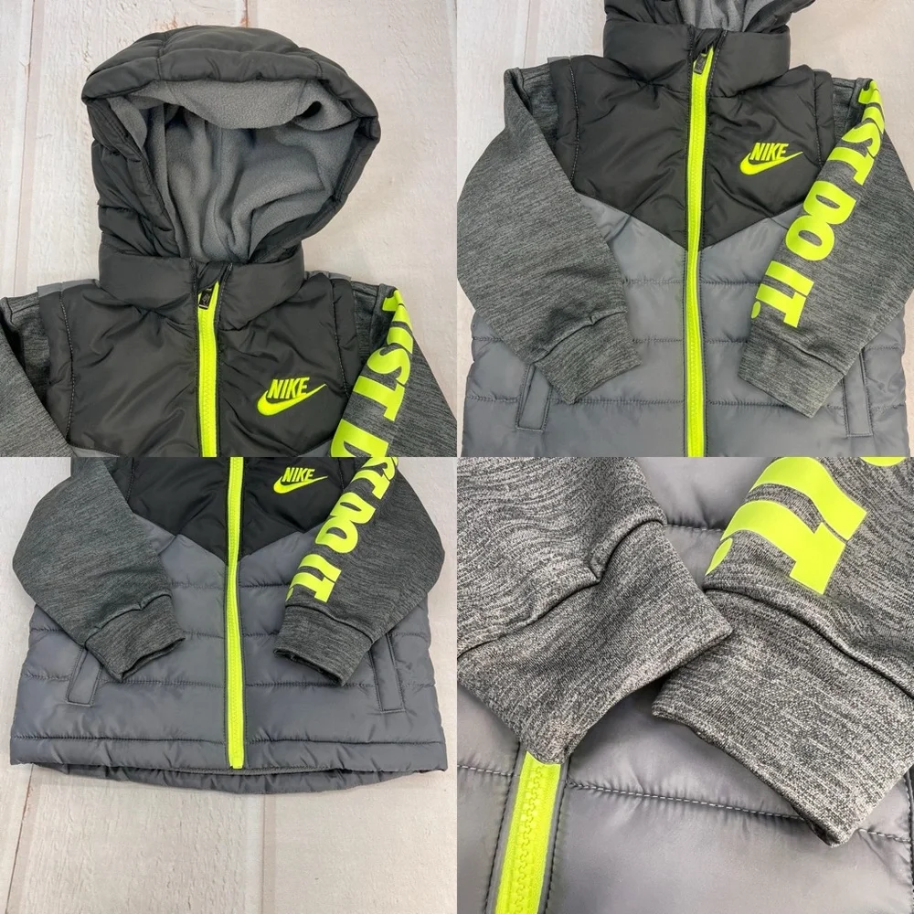 Nike Little Boys' 2Fer Full Zip Puffer Jacket SIZE 2T‎